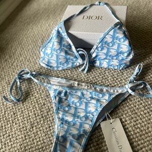 Blue and White Monogram Bikini - Size M - Brand New